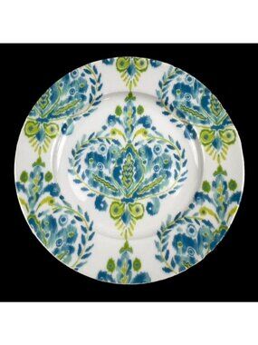 Dena Home Johara Set of 5 Porcelain Salad / Luncheon Plates Turquoise Blue